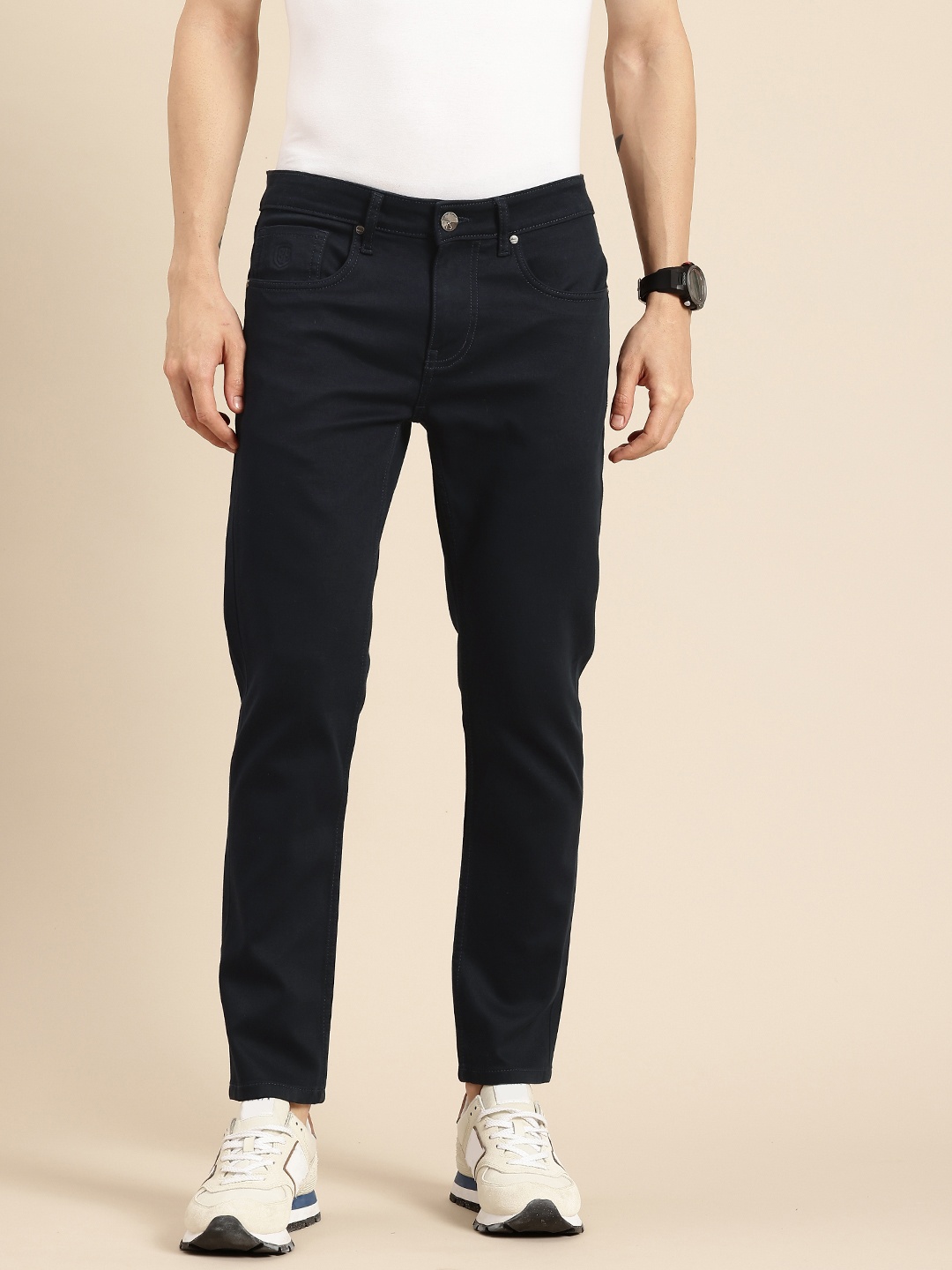 

Being Human Men Cropped Stretchable Jeans, Navy blue