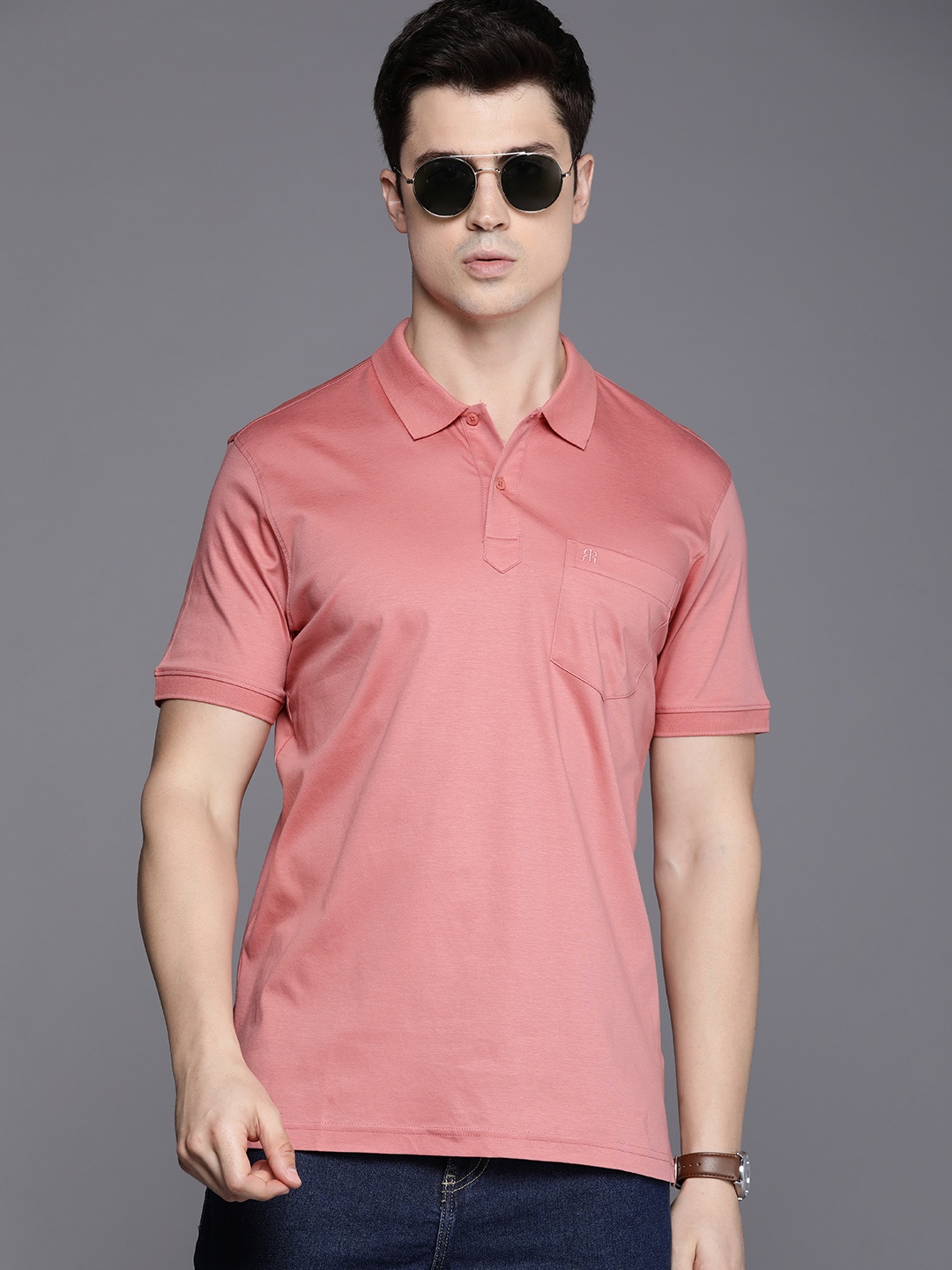 

Raymond Polo Collar Pure Cotton T-shirt, Pink