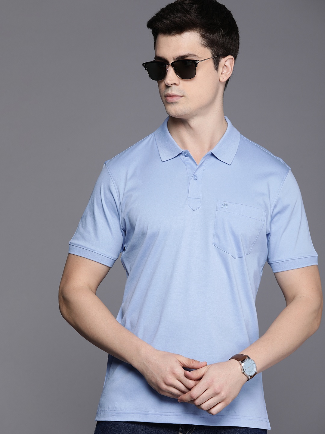 

Raymond Polo Collar Pure Cotton T-shirt, Blue