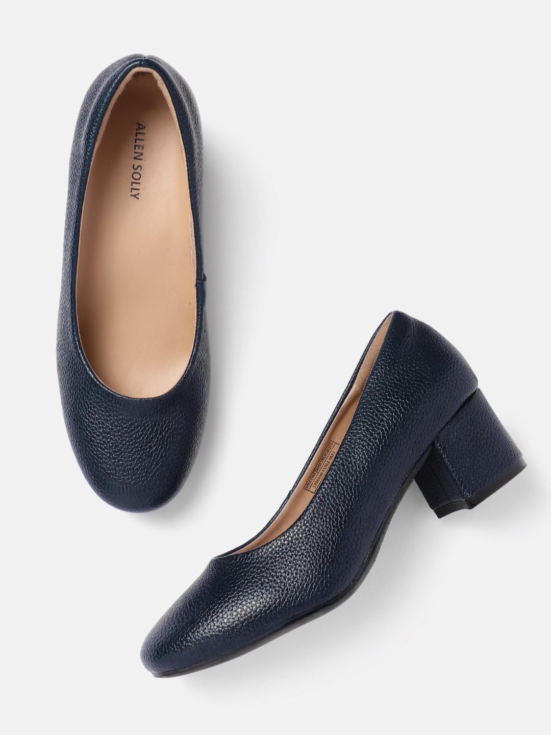 

Allen Solly Textured Block Heel Pumps, Navy blue