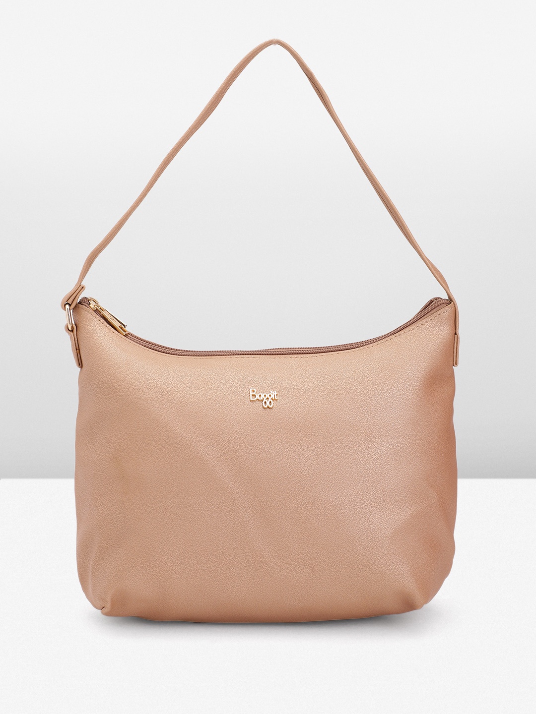

Baggit Solid PU Structured Hobo-Style Shoulder Bag, Gold