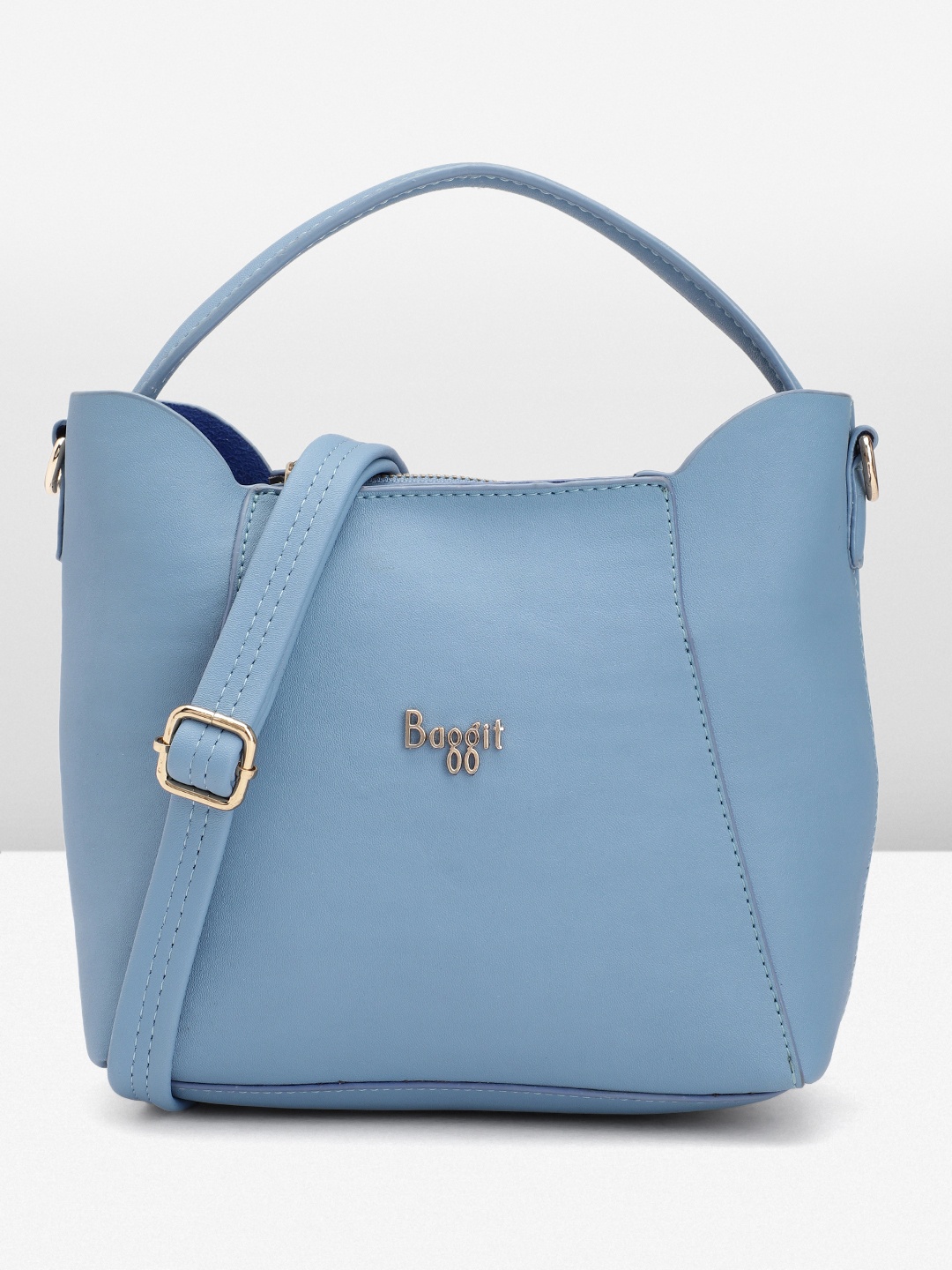 

Baggit Solid PU Structured Handheld Bag, Blue