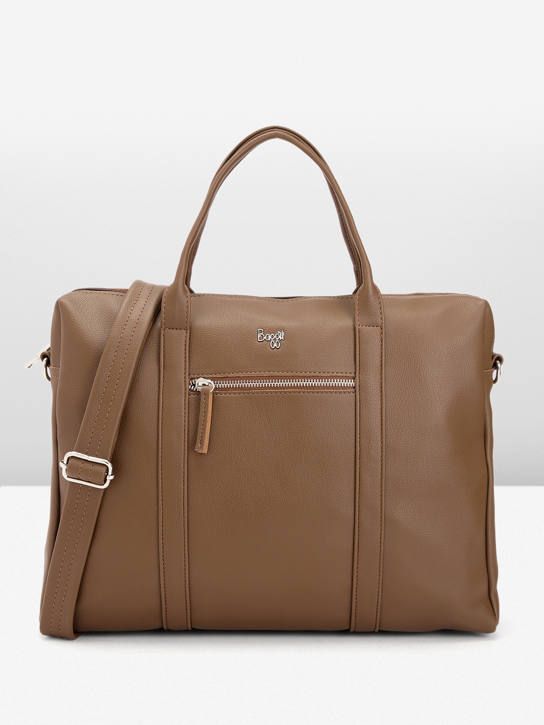 

Baggit Men Solid Laptop Bag, Brown