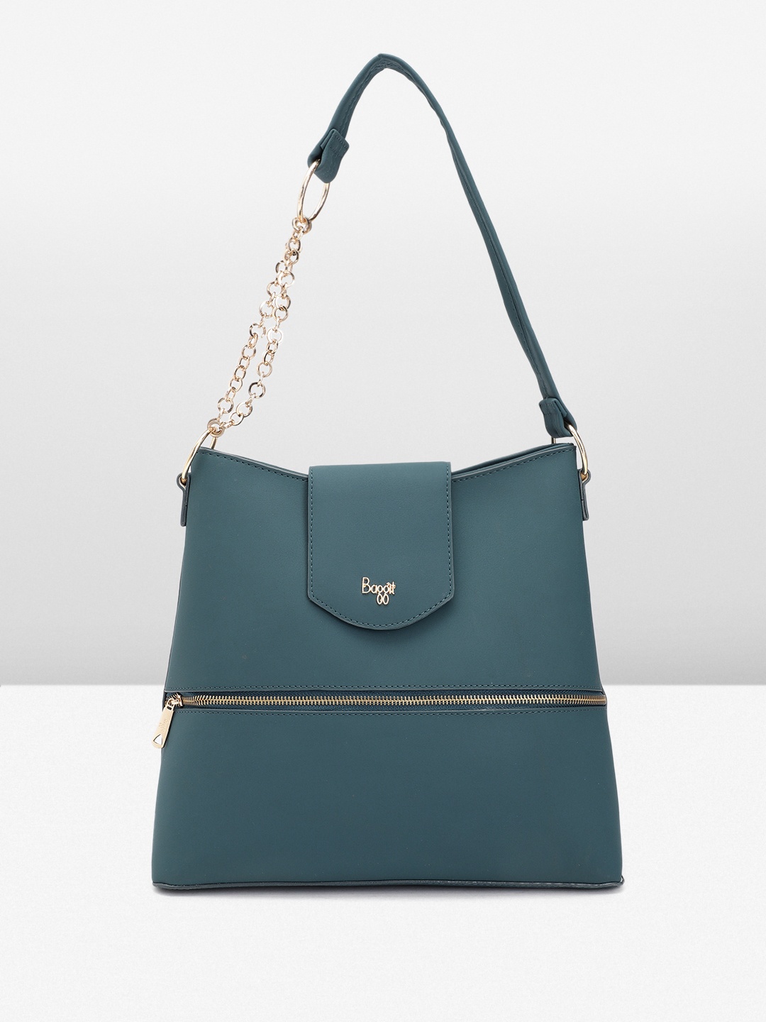 

Baggit Solid Structured Shoulder Bag, Teal