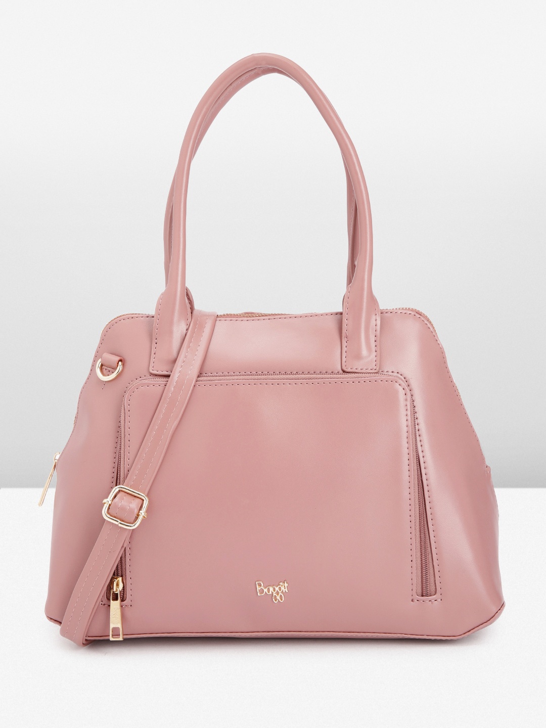 

Baggit Solid Structured Handheld Bag, Pink