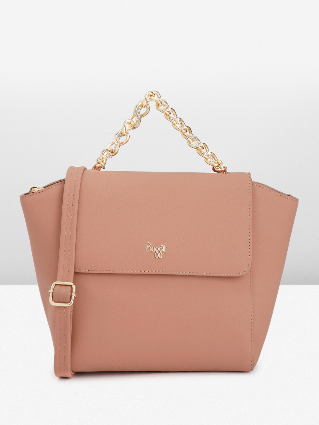 

Baggit Solid Structured Handheld Bag, Mauve