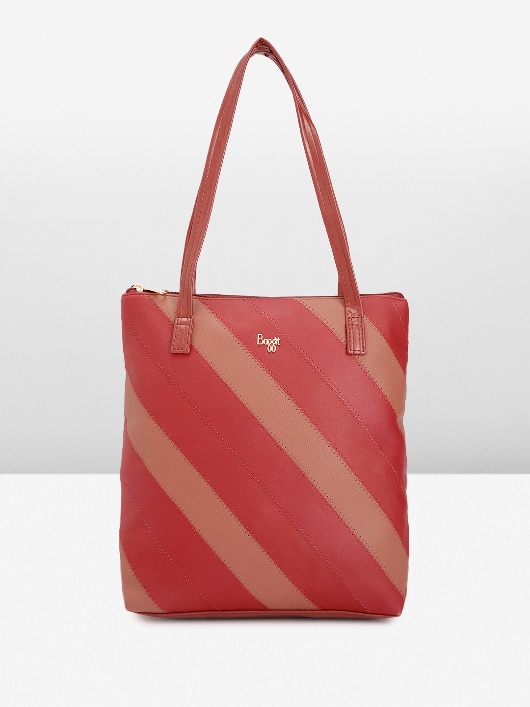 

Baggit Diagonal Striped Structured Shoulder Bag, Maroon