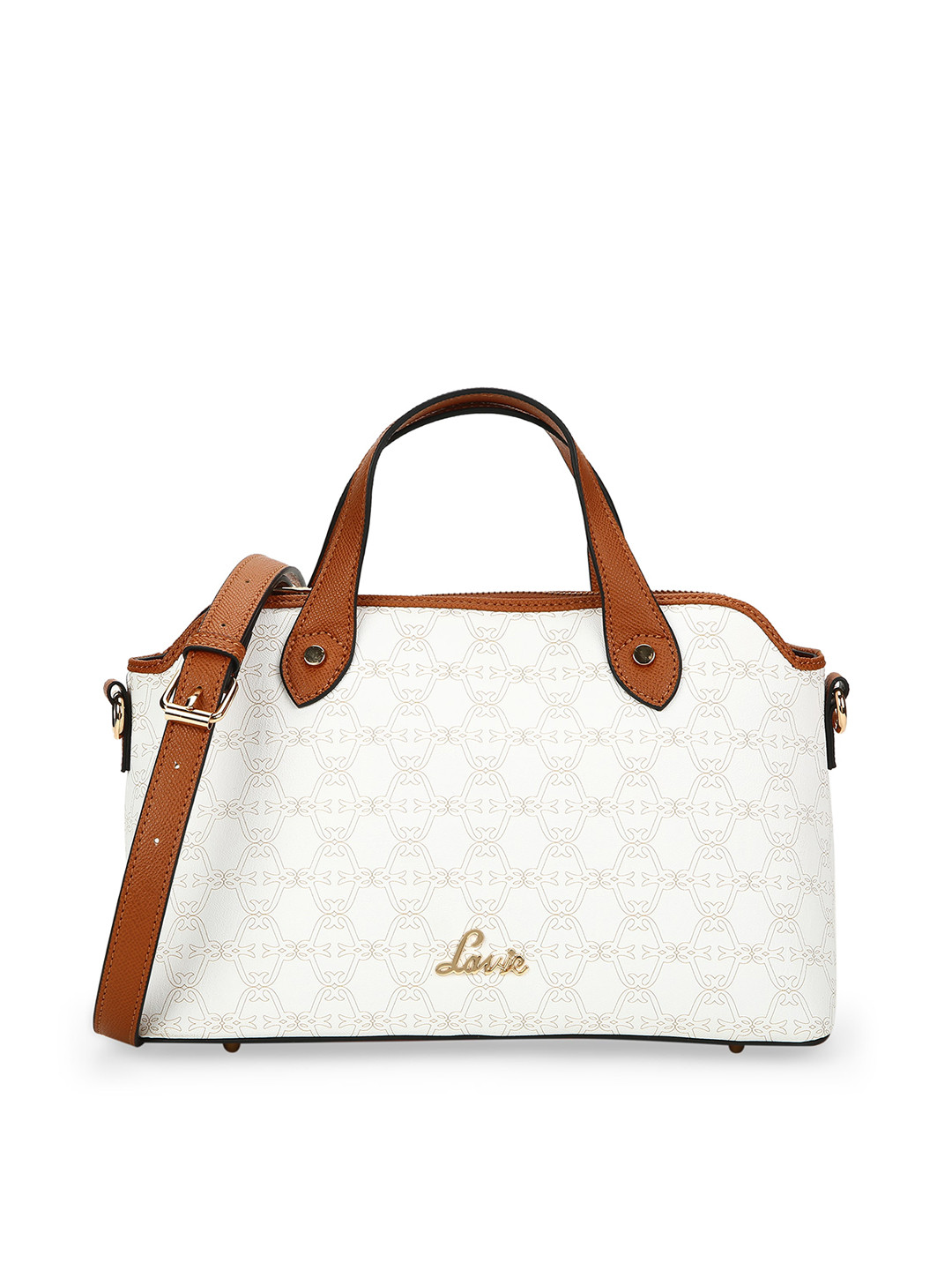 

Lavie Ethnic Motifs Printed Structured Handheld Bag, White