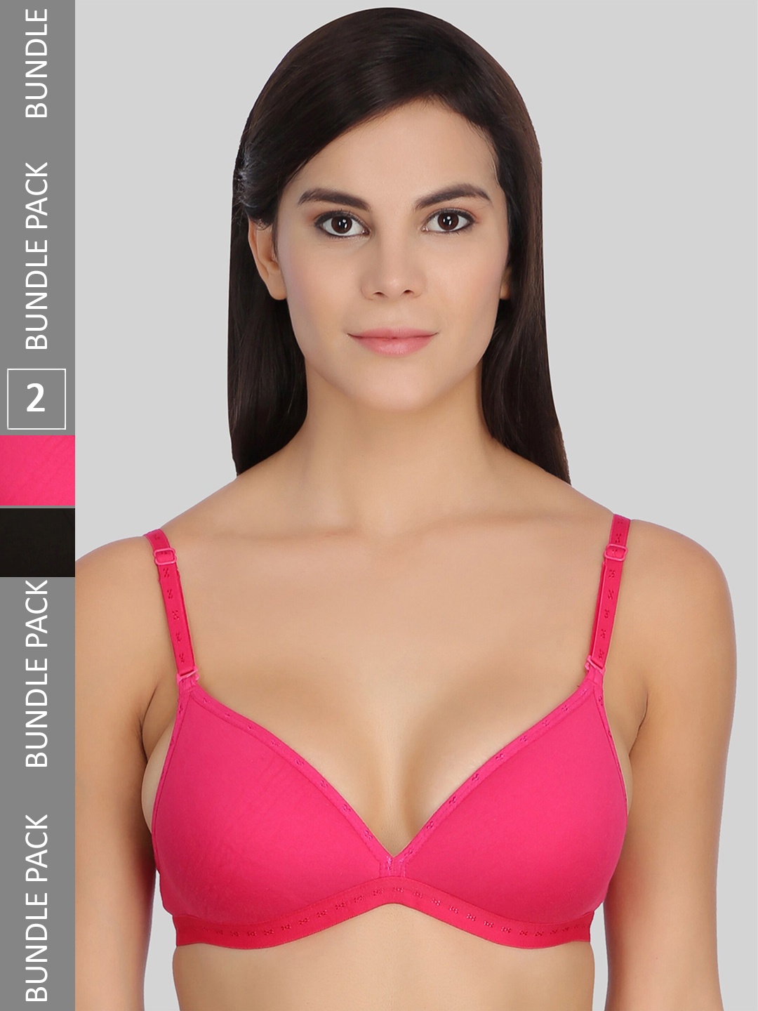 

SELFCARE Pack Of 2 Full Coverage Lightly Padded Rapid-Dry Everyday Bra All Day Comfort, Rose