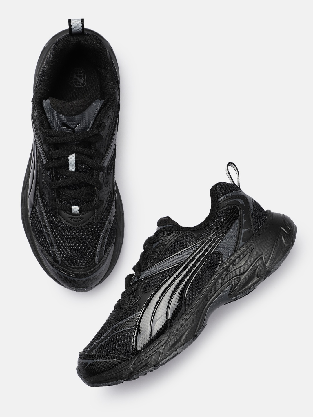 

Puma Unisex Textured Morphic Base Sneakers, Black