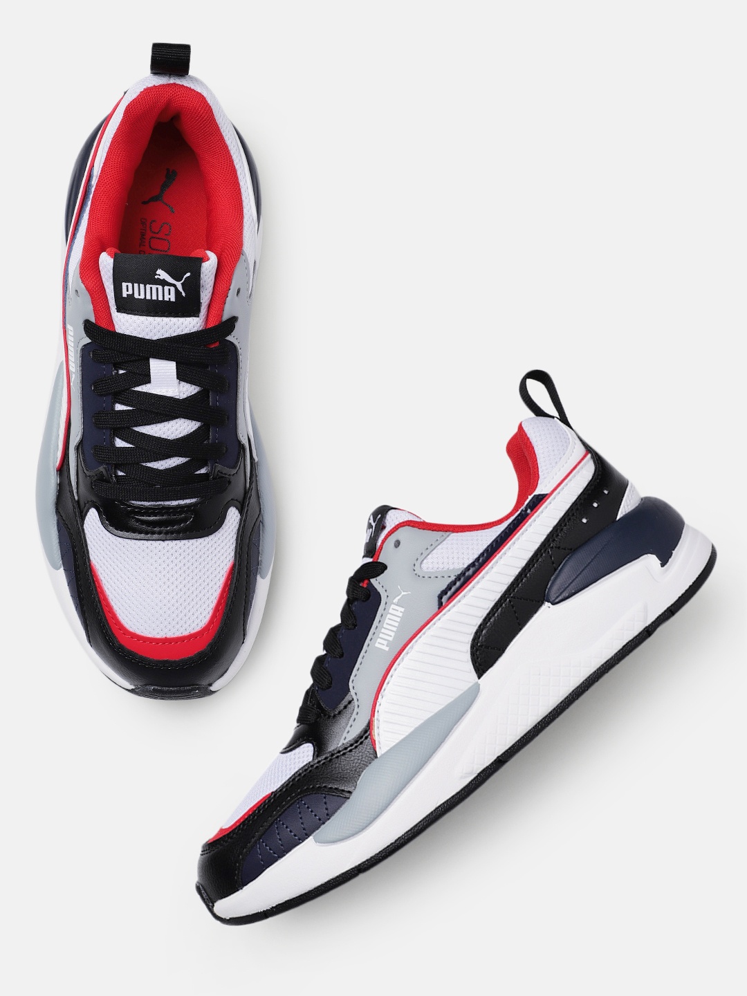 

Puma Unisex Colourblocked & Textured X-Ray 2 Square Sneakers, White