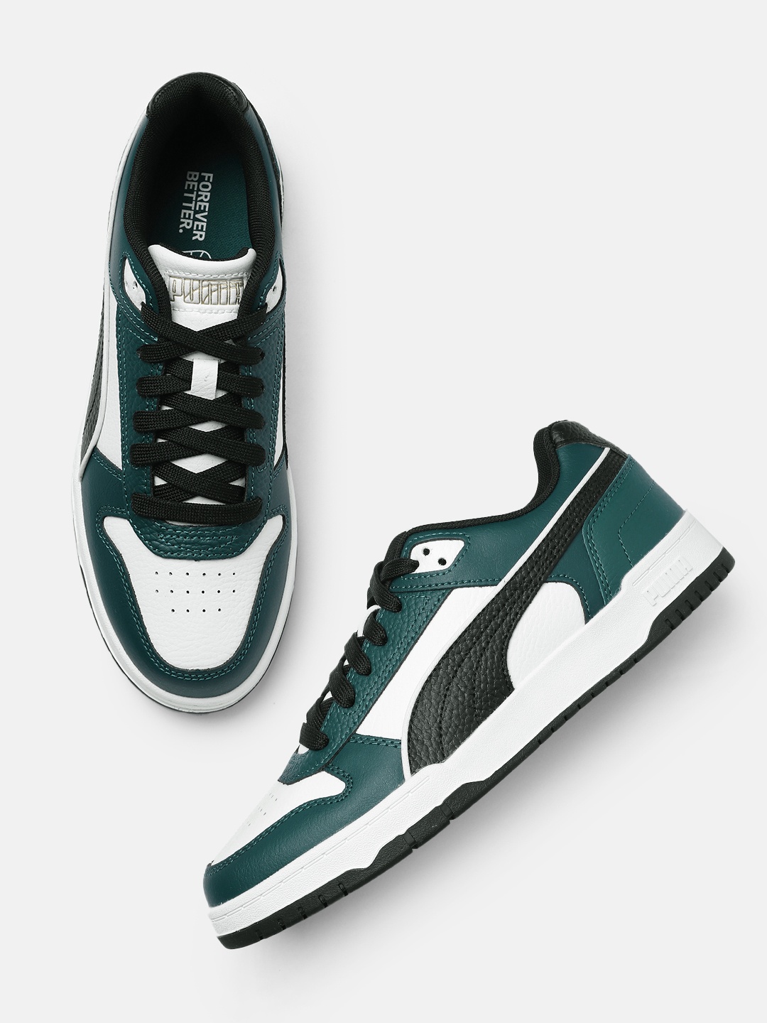 

Puma Unisex RBD Game Leather Sneakers, White