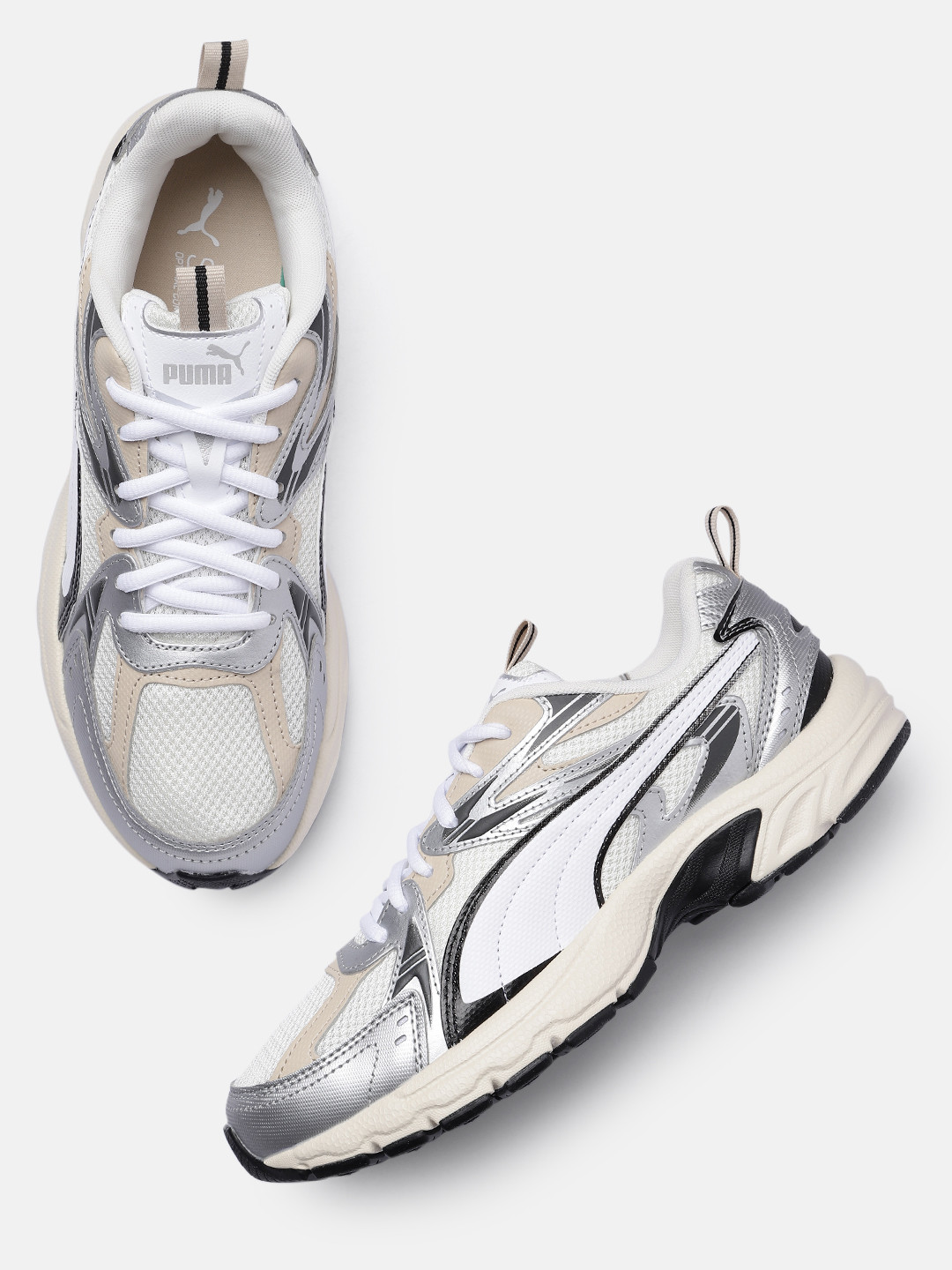 

Puma Unisex Colourblocked Sneakers, White