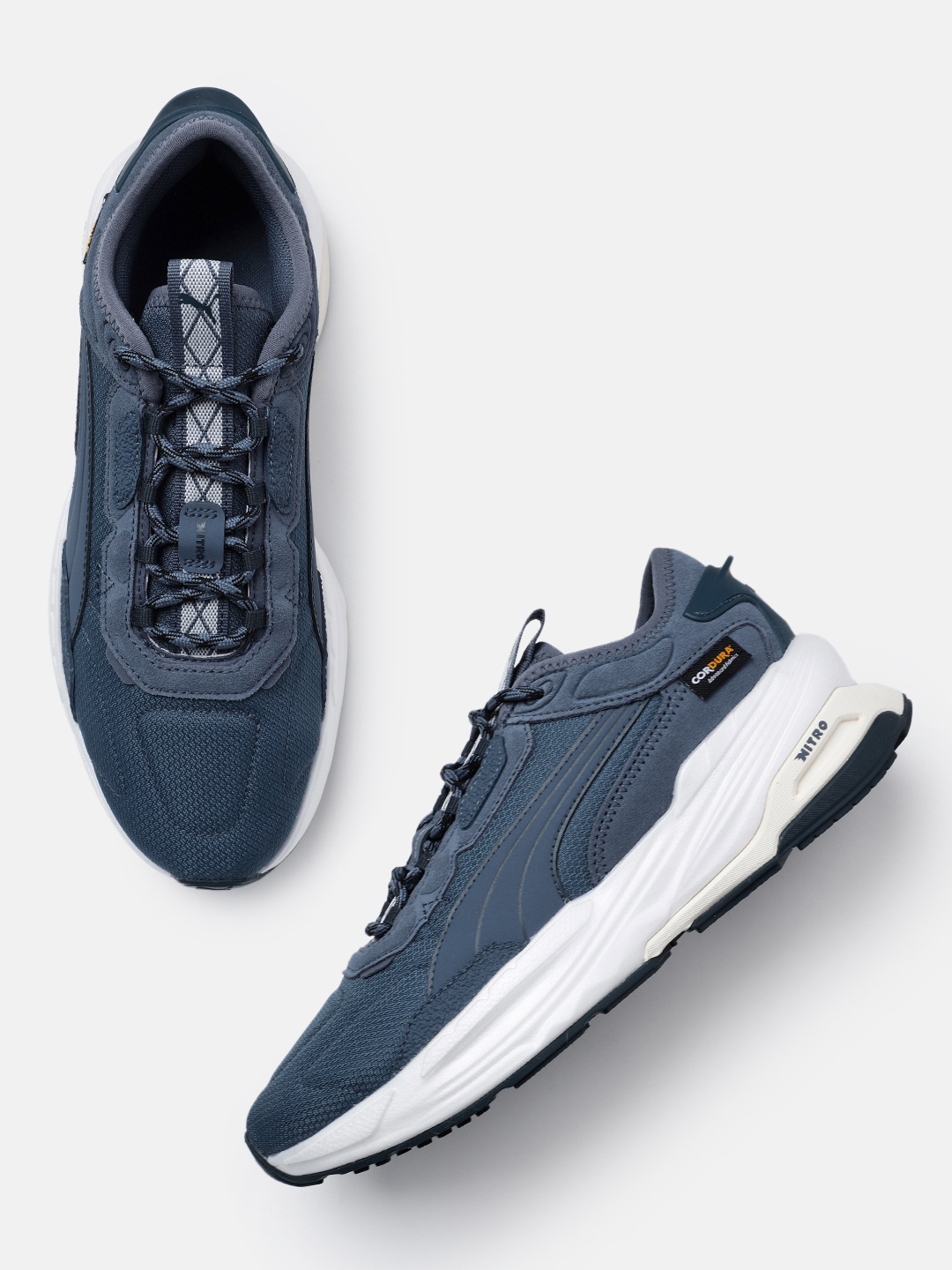 

Puma Unisex Extent Nitro Cordura Leather Sneakers, Blue