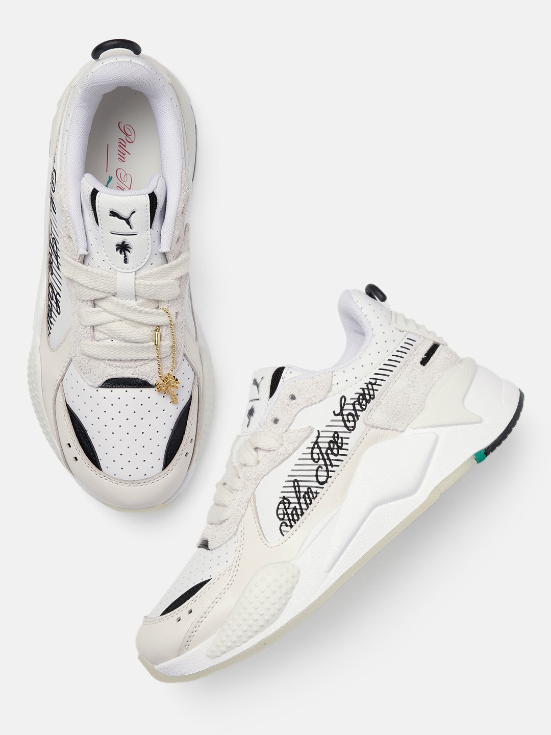 

Puma Unisex Perforations RS-X Palm Tree Crew Leather Sneakers, White