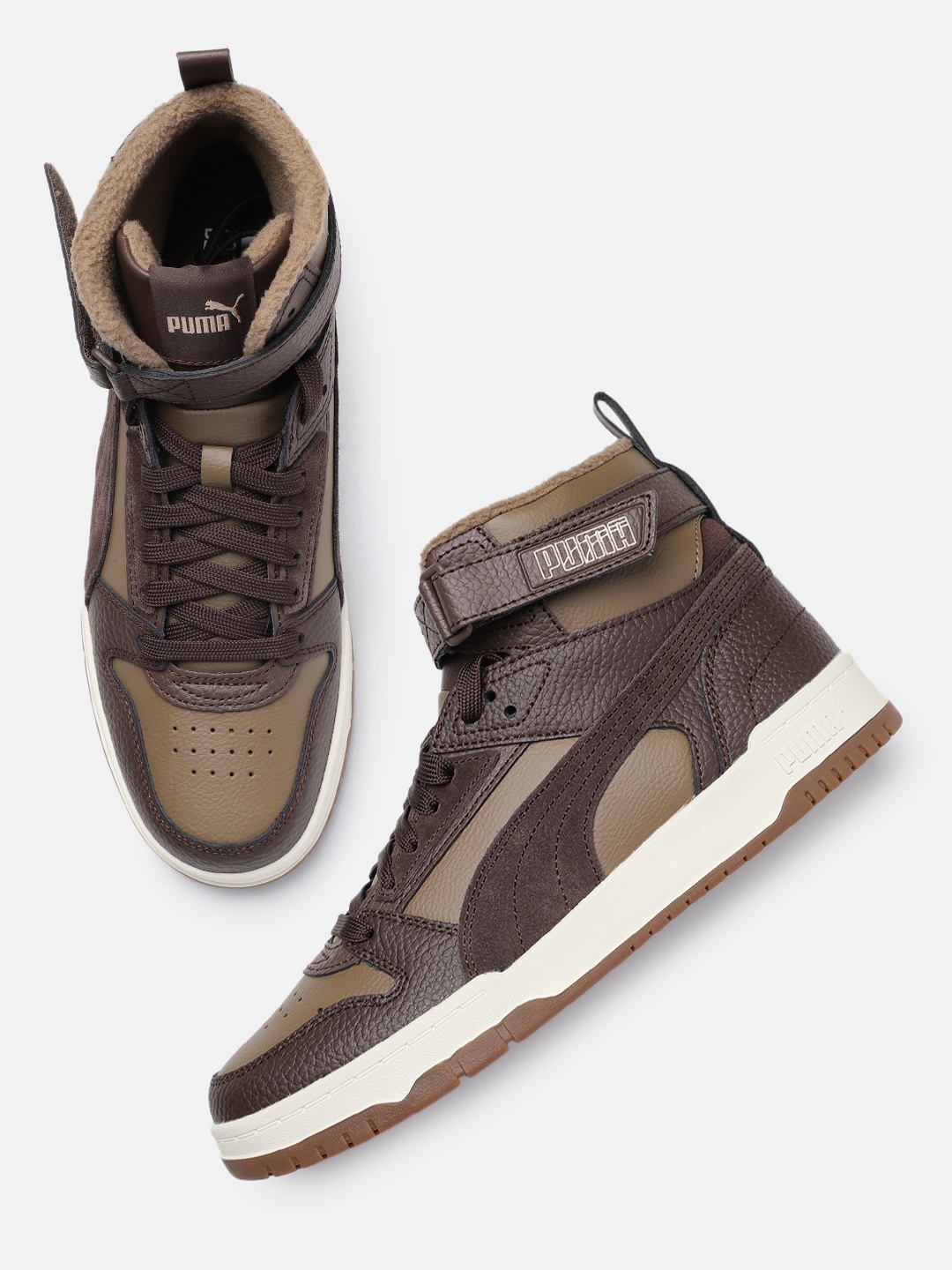 

Puma Unisex RBD Game WTR Leather Sneakers, Brown