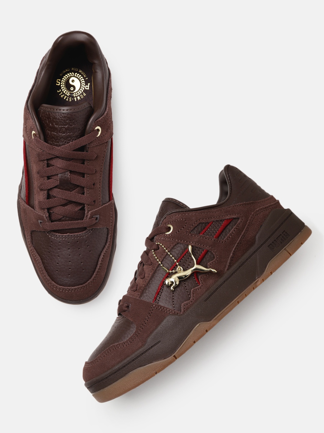 

Puma Unisex Slipstream STAPLE Leather Sneakers, Brown