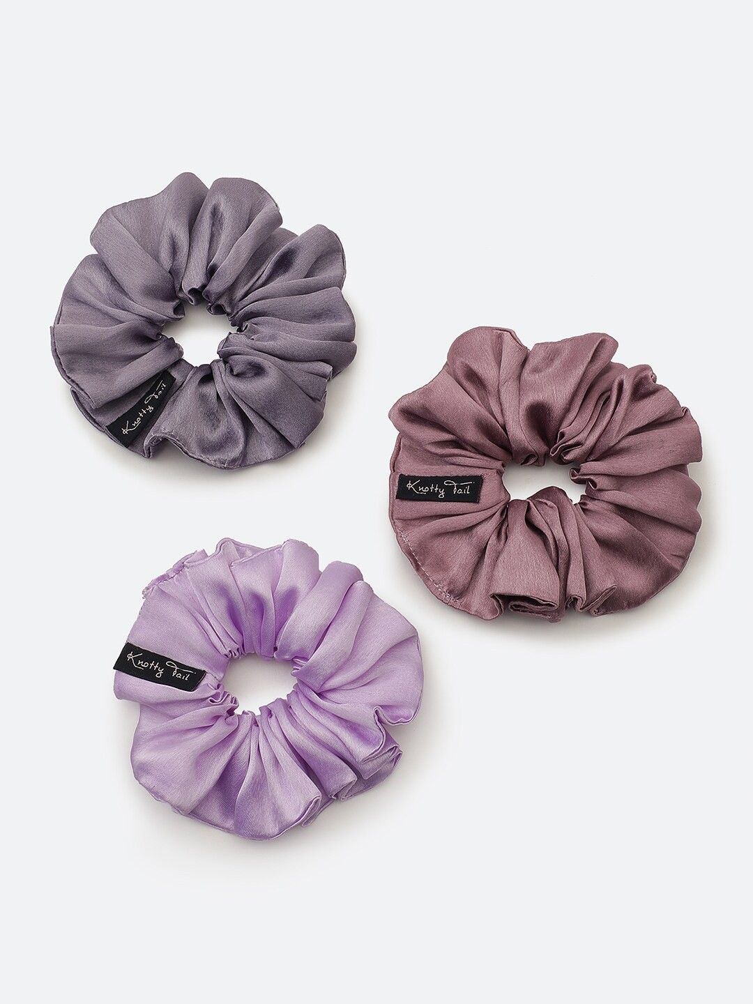 

Knotty Tail Set of 3 Ponytail Holders, Purple