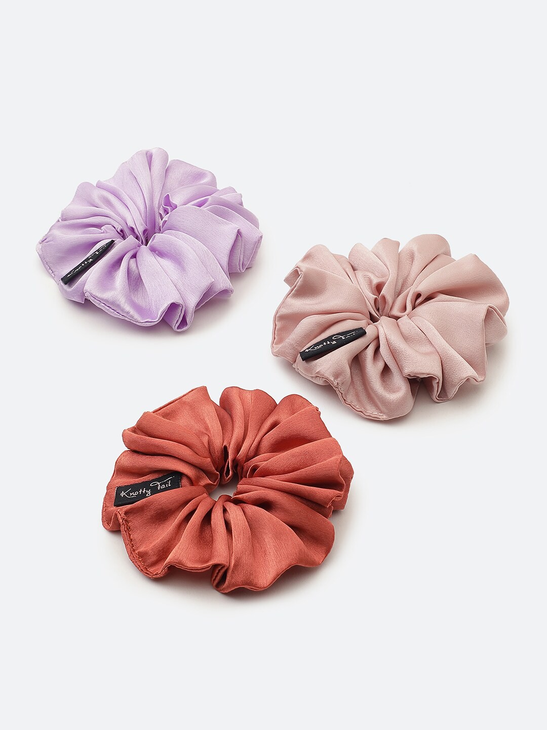 

Knotty Tail Set of 3 Ponytail Holders, Orange