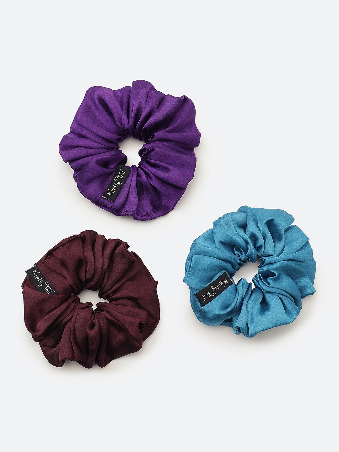 

Knotty Tail Set of 3 Ponytail Holders, Violet