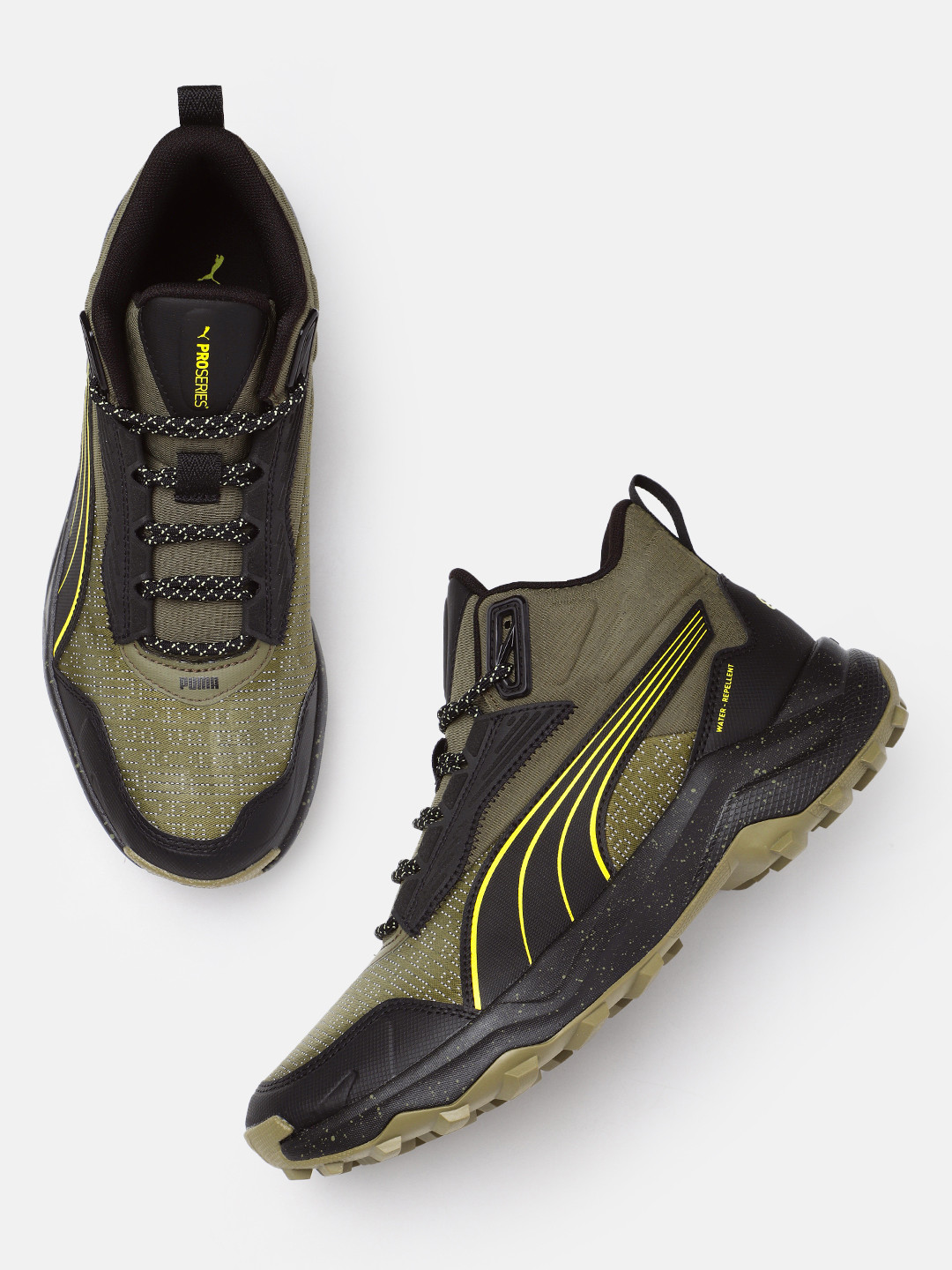

Puma Unisex Obstruct Pro Mid WTR Running Shoes, Green