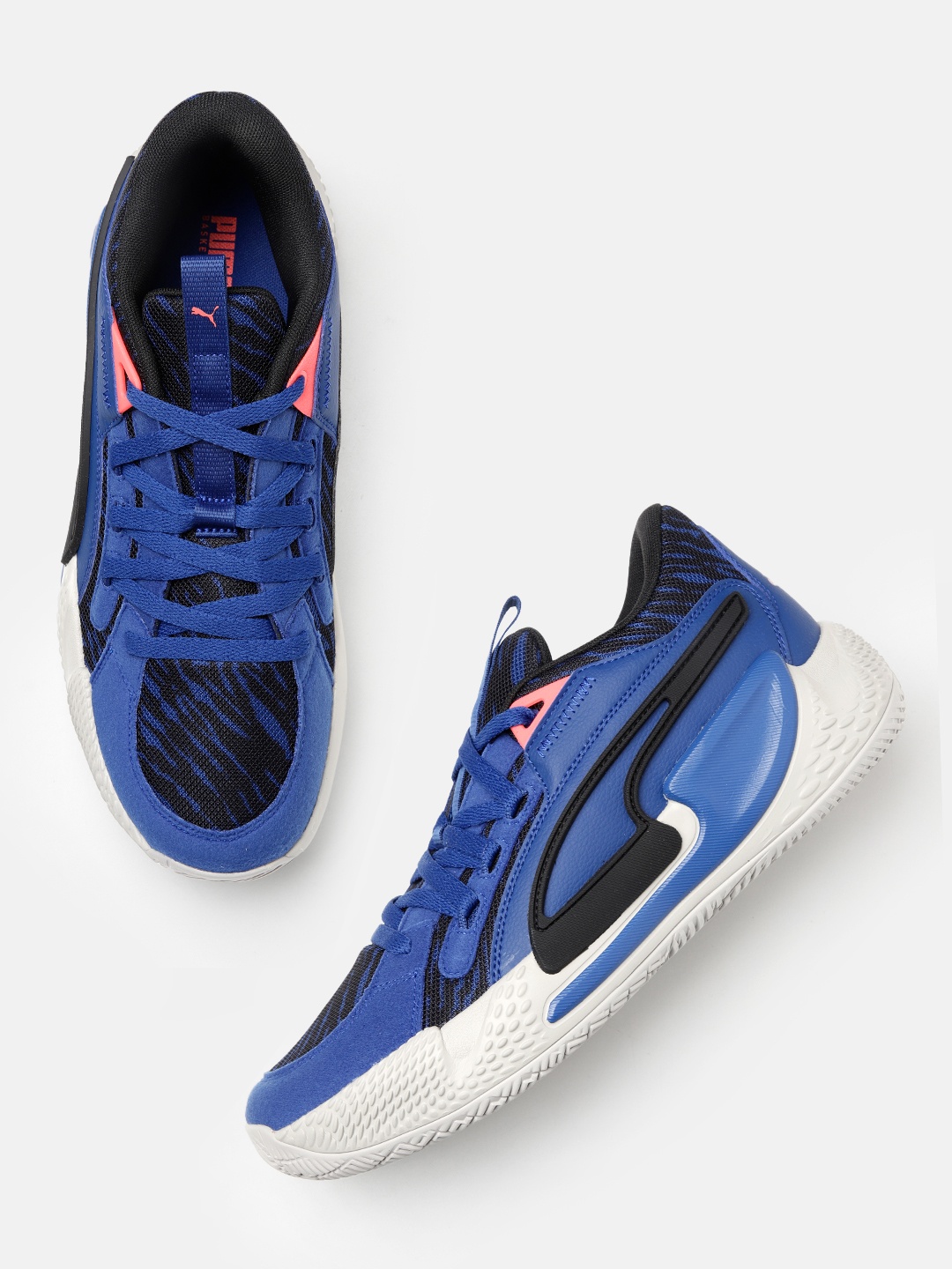 

Puma Unisex Abstract Print Court Rider Clydes Closet Basketball Shoes, Blue