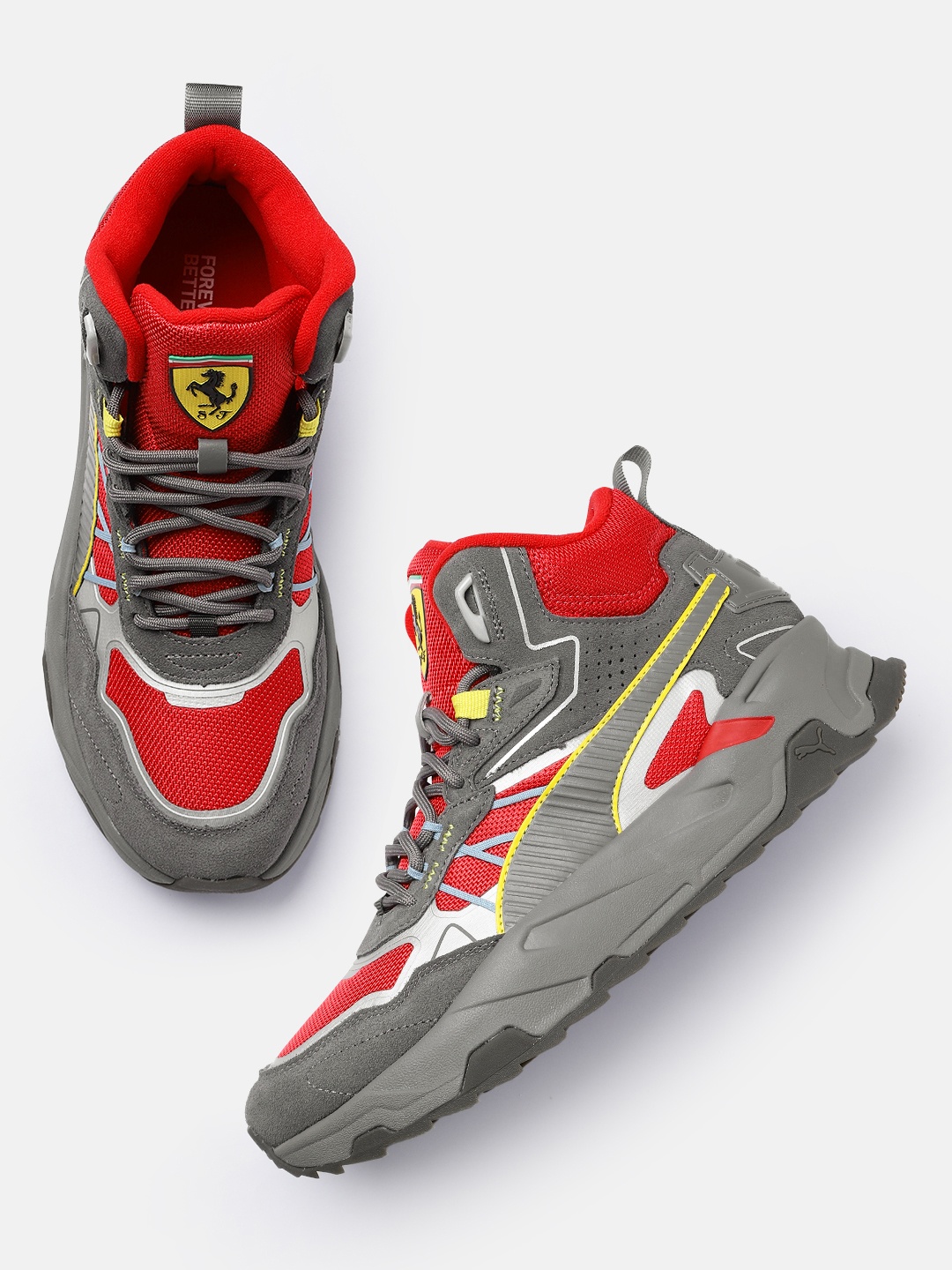 

PUMA Motorsport Men Colourblocked Mid-Top Sneakers, Red