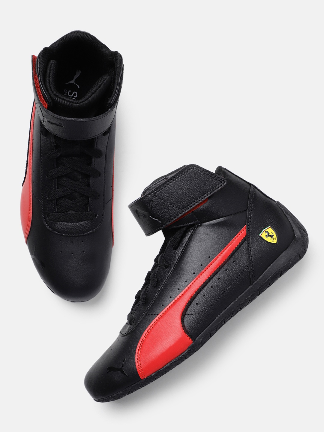 

PUMA Motorsport Unisex Scuderia Ferrari Neo Cat Mid-Top Colourblocked Sneakers, Black