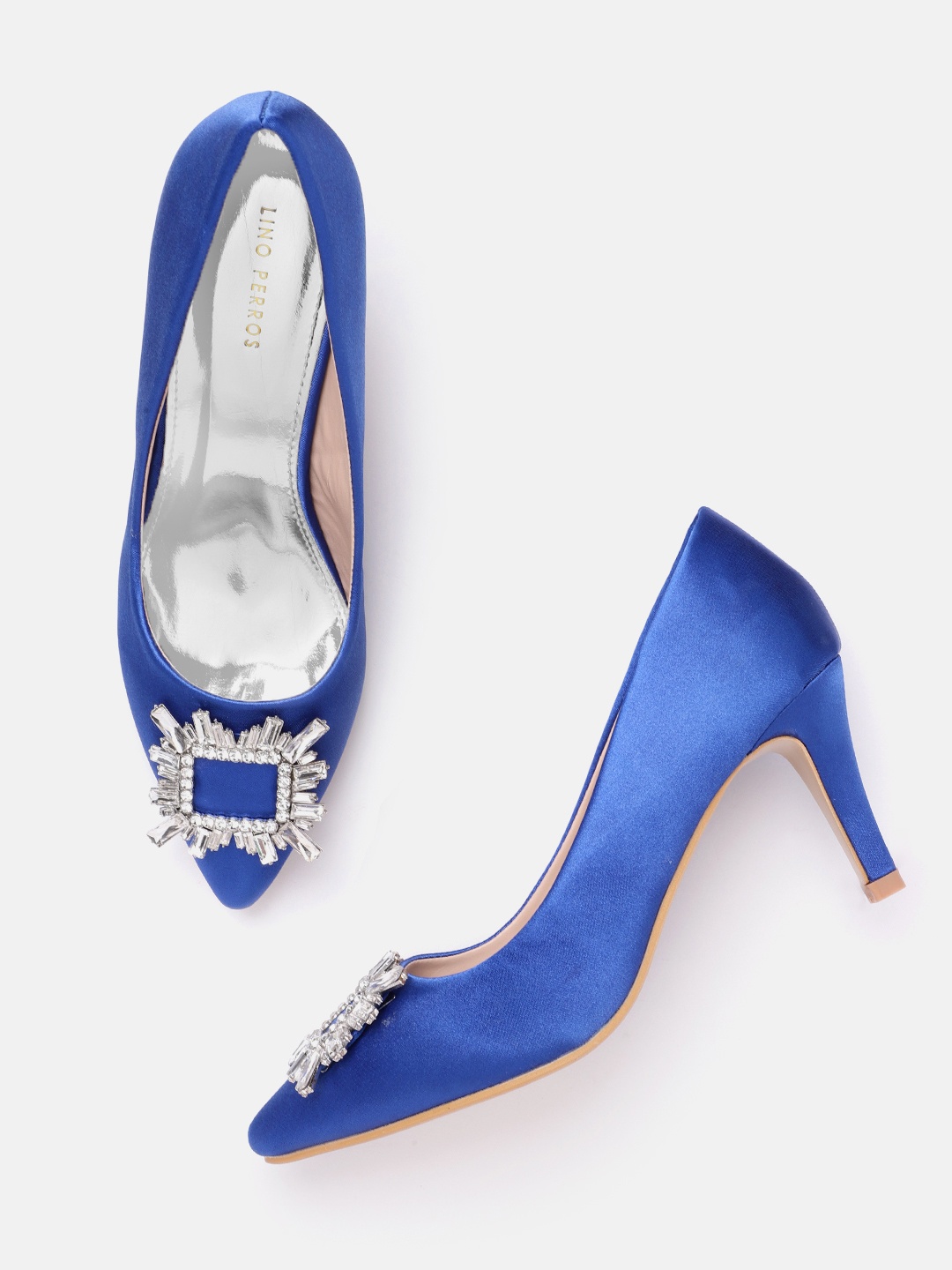 

Lino Perros Women Stones Embellished Party Slim Heel Pumps, Blue