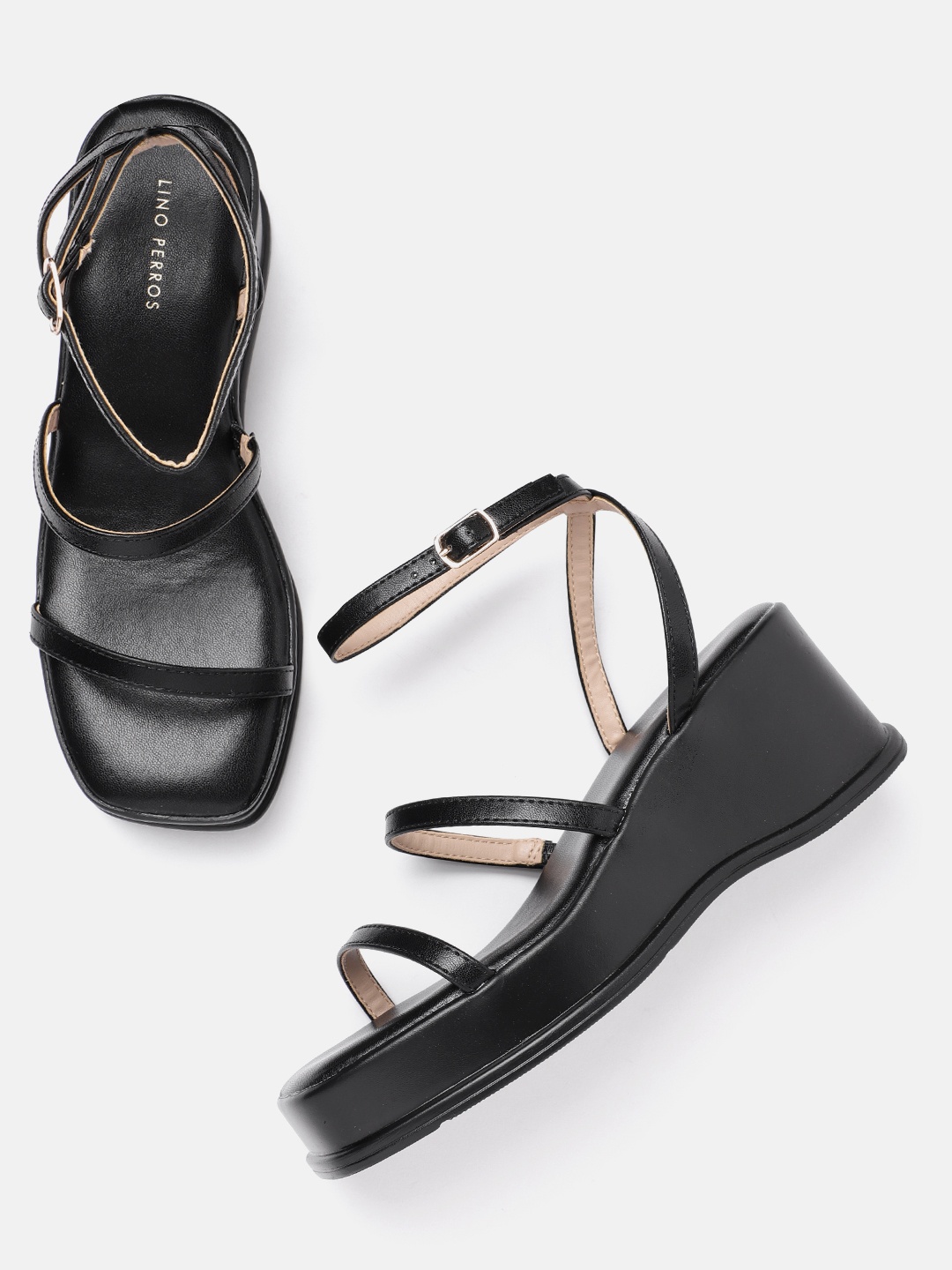 

Lino Perros Flatform Sandals, Black