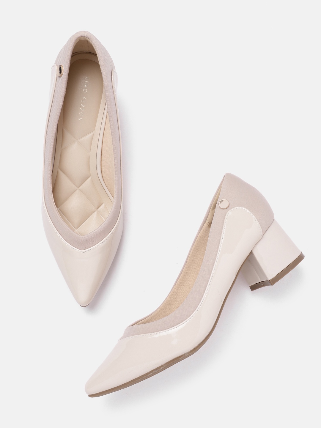 

Lino Perros Block Heel Formal Pumps, Nude