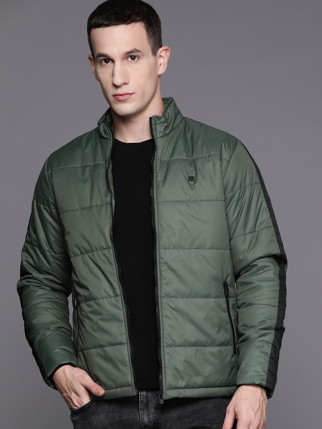 

Allen Solly Mock Collar Padded Jacket, Olive