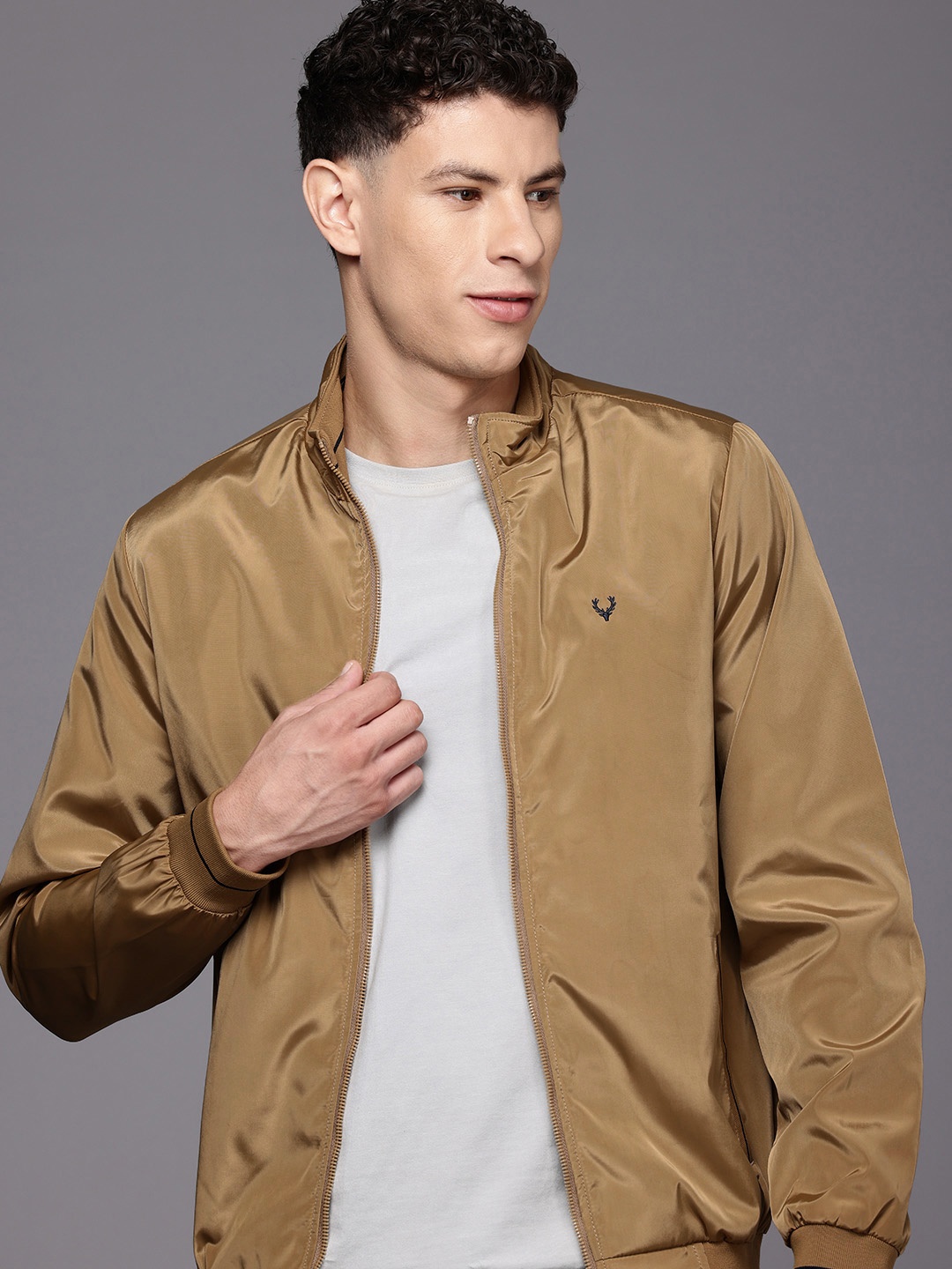 

Allen Solly Long Sleeves Bomber Jacket, Beige