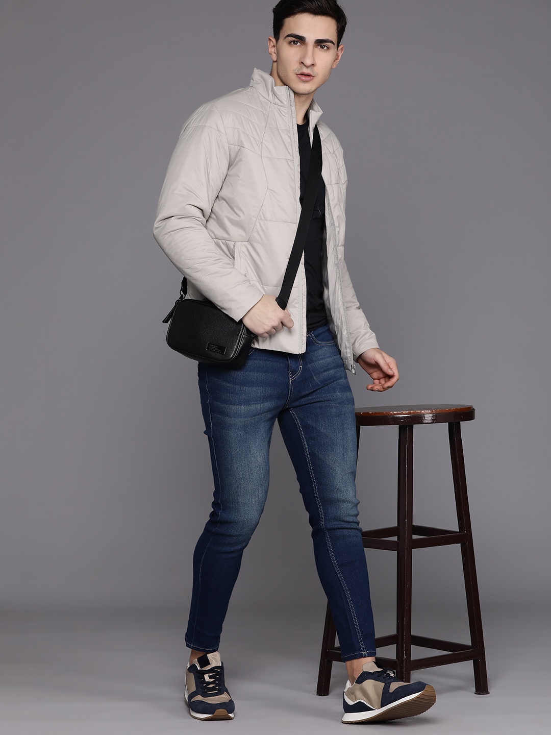

Allen Solly Mock Collar Padded Jacket, Grey