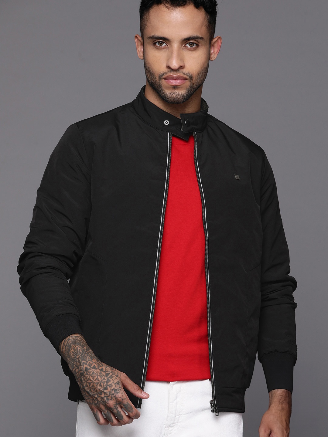 

Allen Solly Reversible Bomber Quilted Jacket, Black