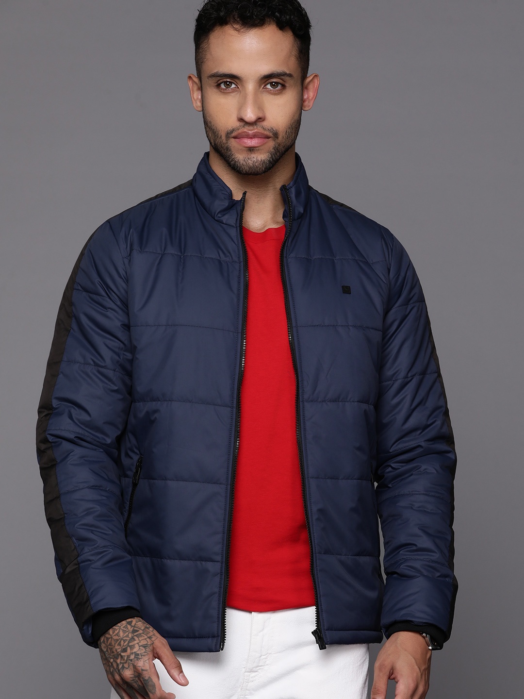 

Allen Solly Mock Collar Padded Jacket, Navy blue