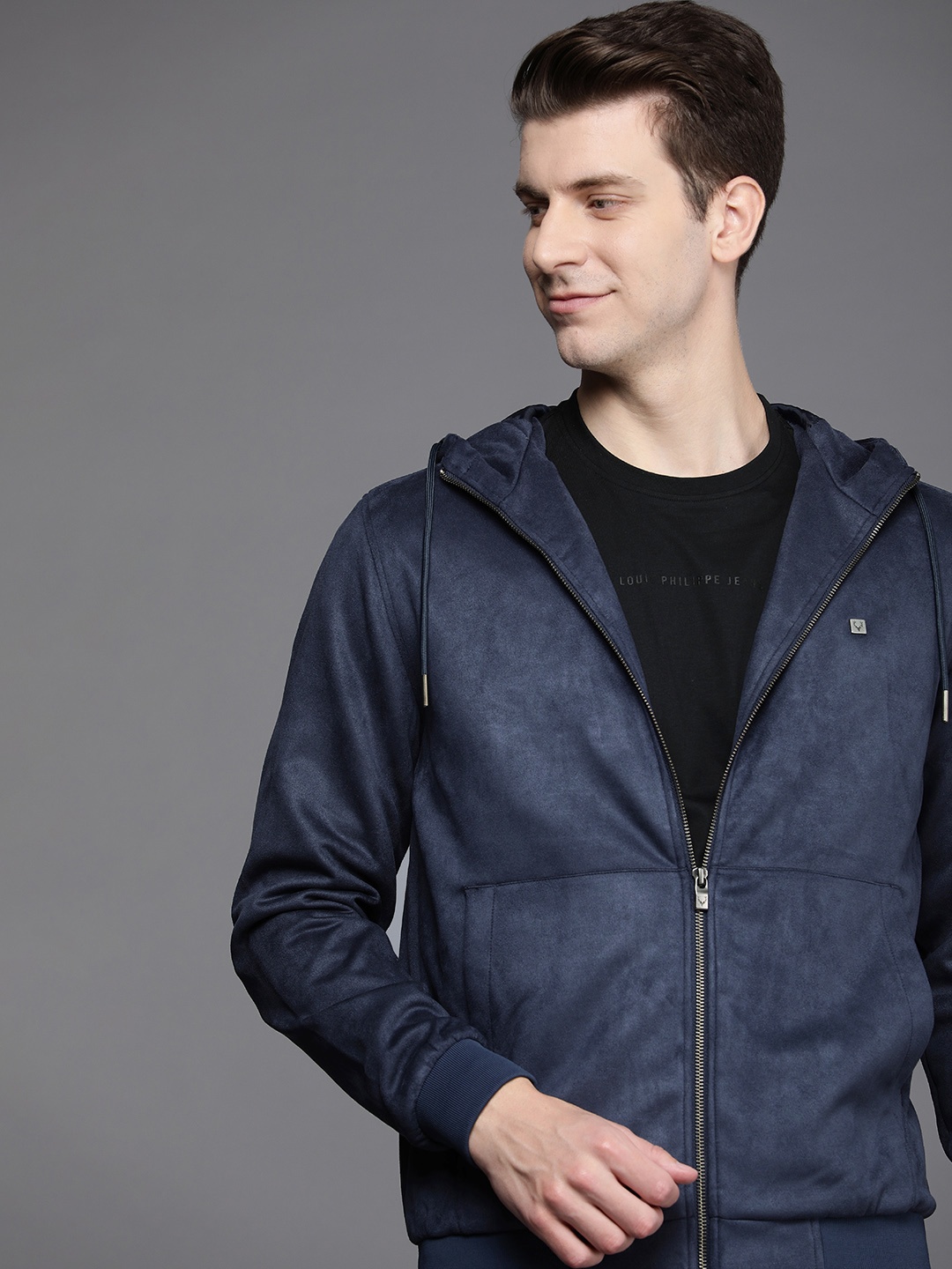 

Allen Solly Hooded Bomber Jacket, Navy blue