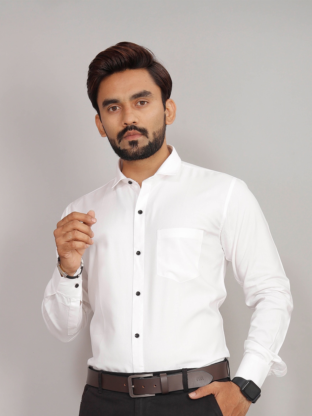 

Indian Fashionista Premium Opaque Formal Shirt, White