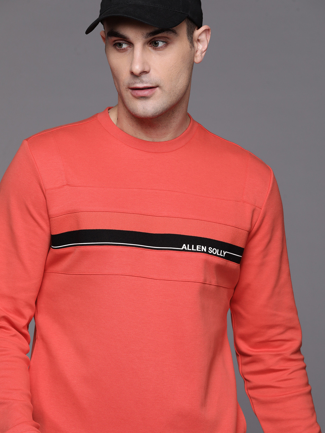 

Allen Solly Logo Detail Striped Sweatshirt, Red