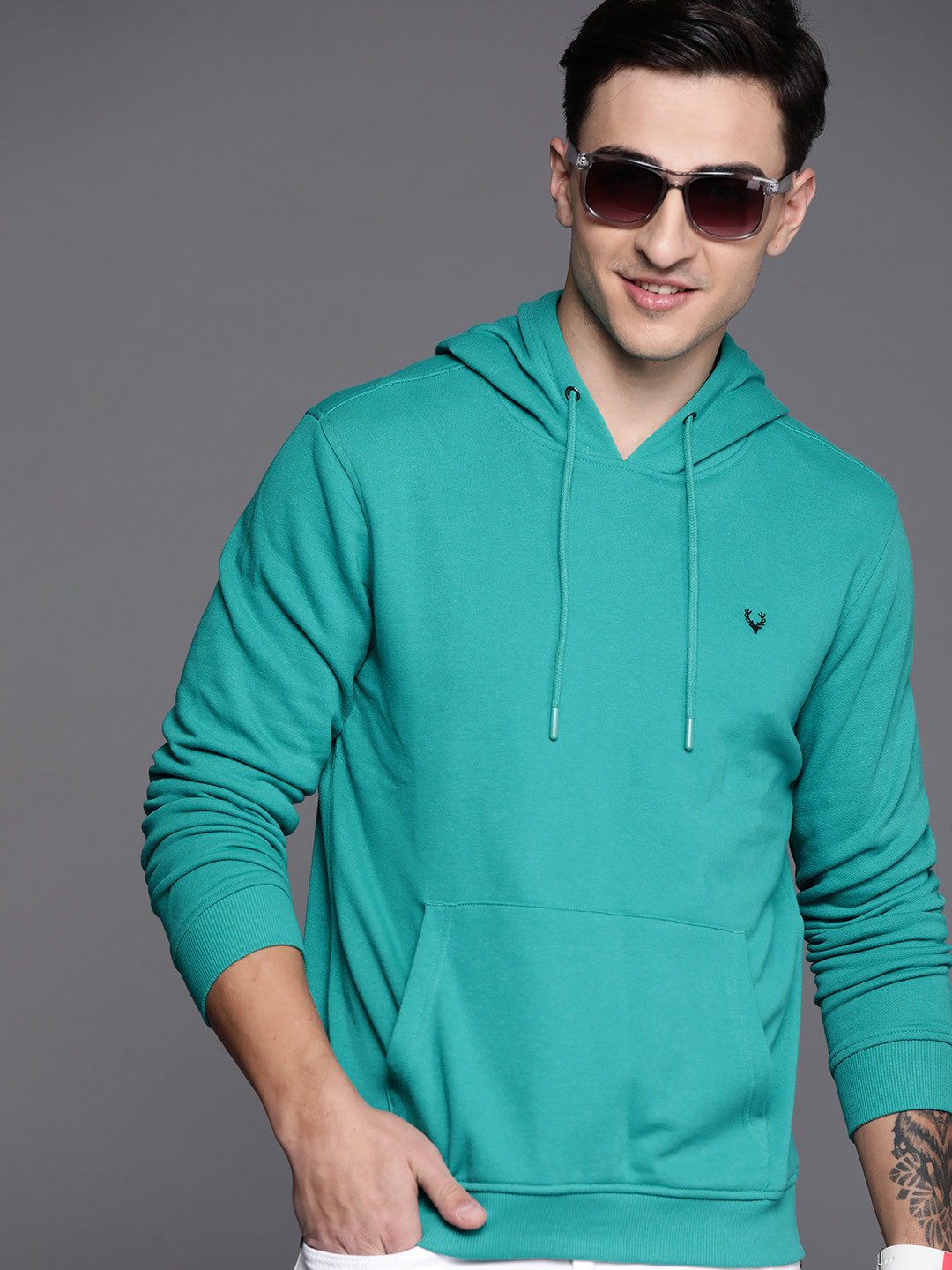 

Allen Solly Hooded Sweatshirt, Sea green