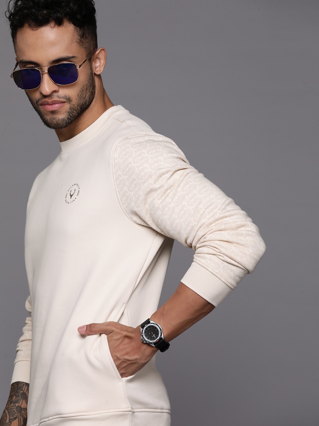 

Allen Solly Brand Logo Printed Sweatshirt, Off white