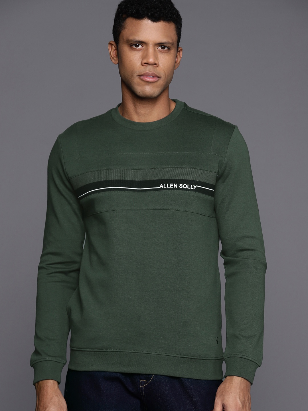 

Allen Solly Men Solid Sweatshirt, Olive