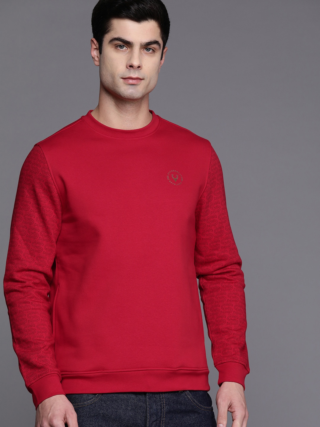 

Allen Solly Printed Sleeves Sweatshirt, Red