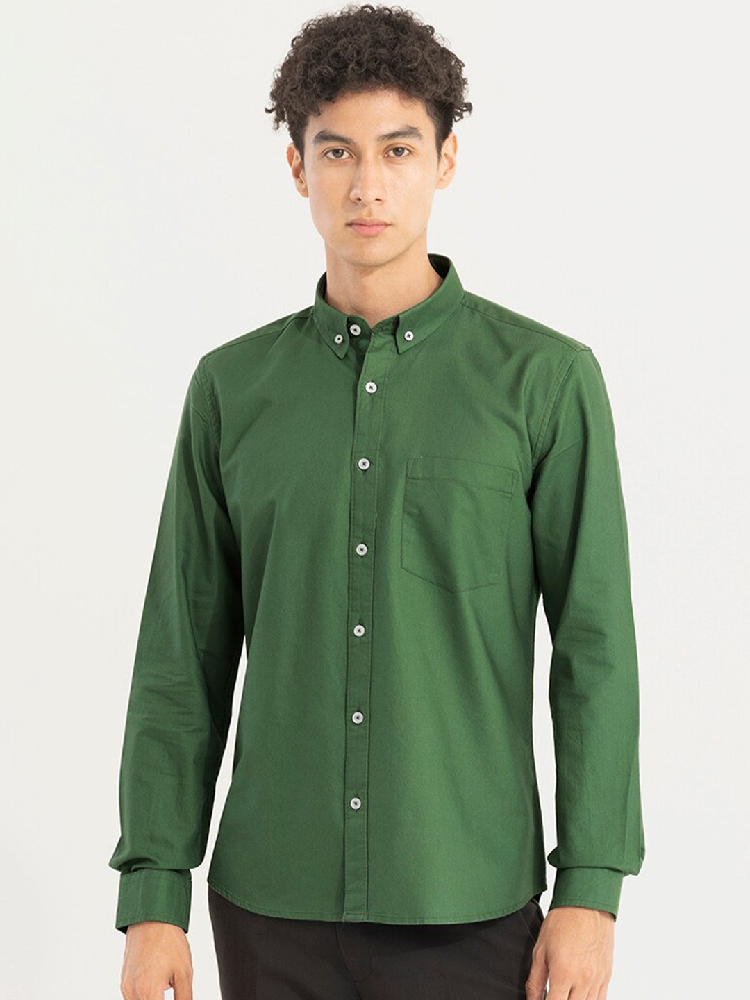 

Snitch Men Green Slim Fit Opaque Casual Shirt