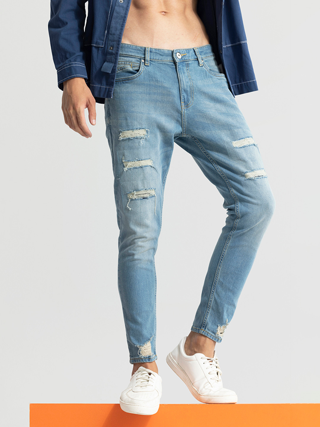 

Snitch Men Black Skinny Fit Low-Rise Clean Look Stretchable Jeans