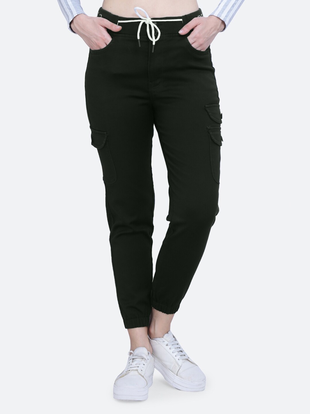 

FCK-3 Women High Rise Relaxed Fit Joggers, Green