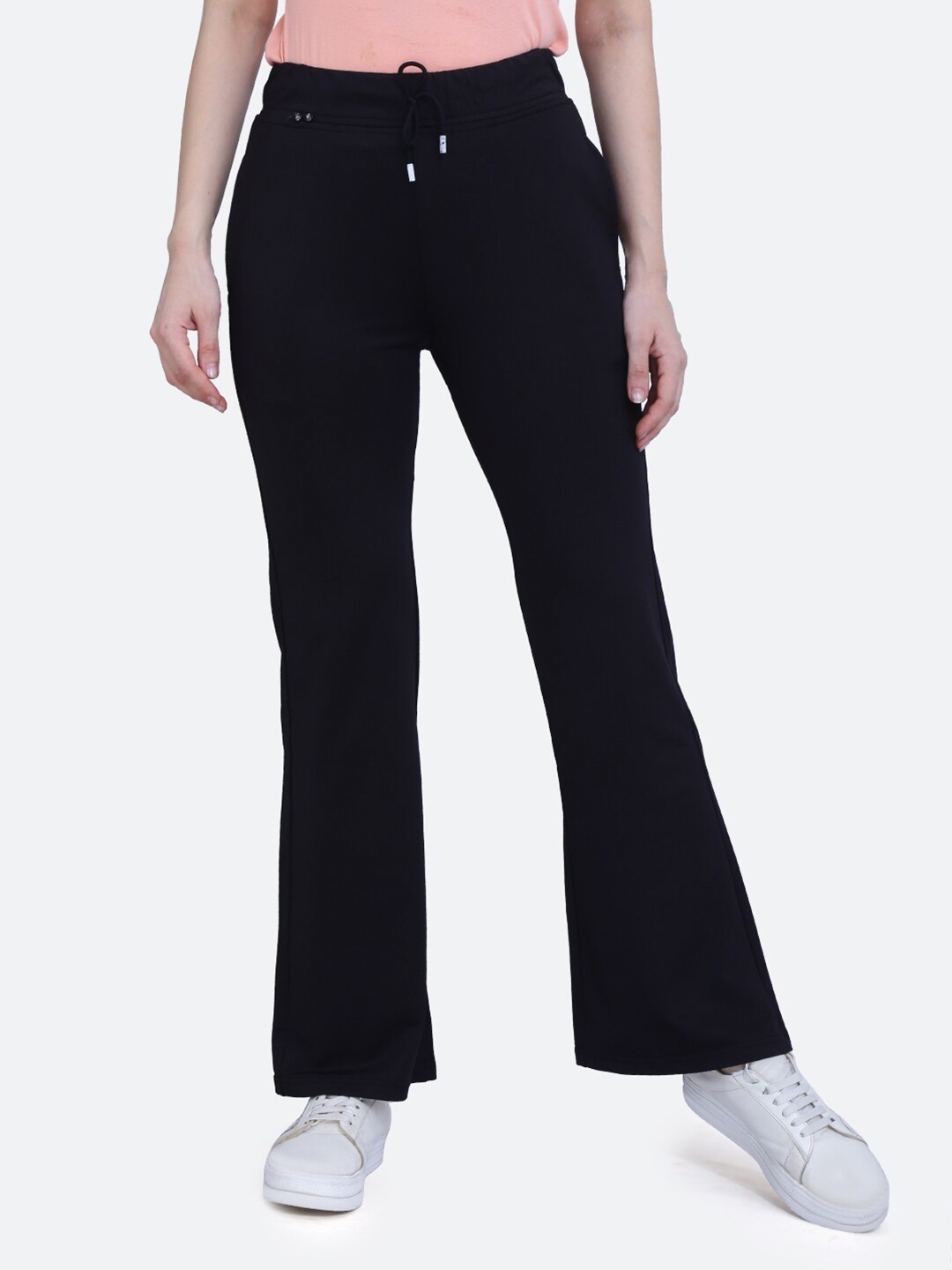 

FCK-3 Women Regular Fit Bootcut Trackpant, Black