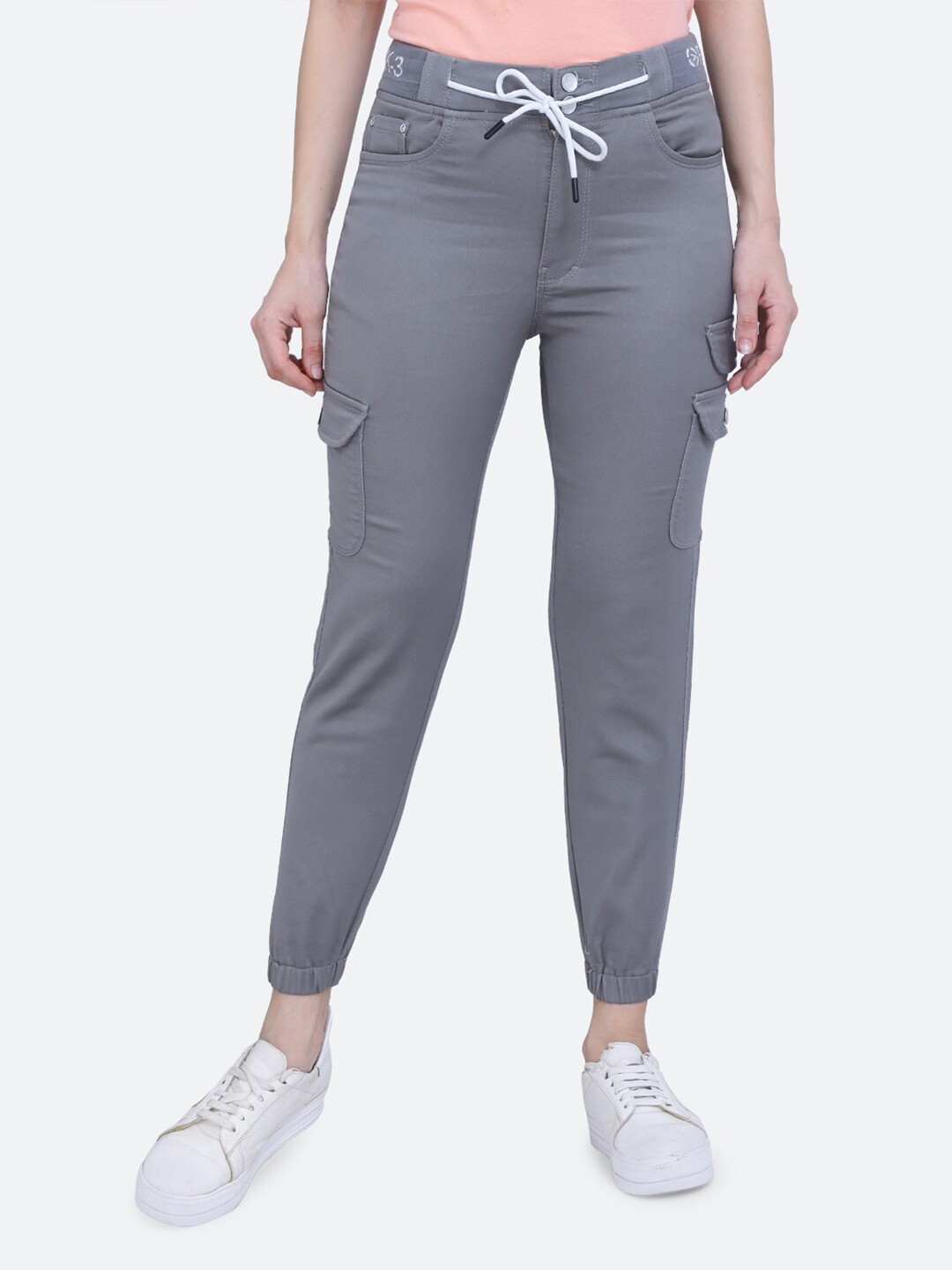

FCK-3 Women Mid Rise Clean Look Stretchable Jogger, Grey