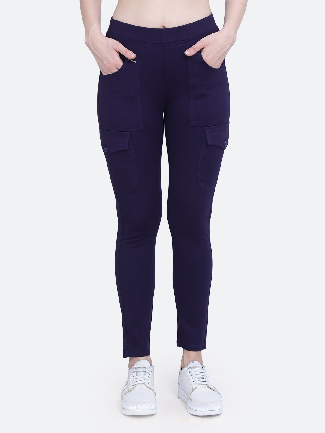 

FCK-3 Women High Rise Sports Track Pant, Navy blue