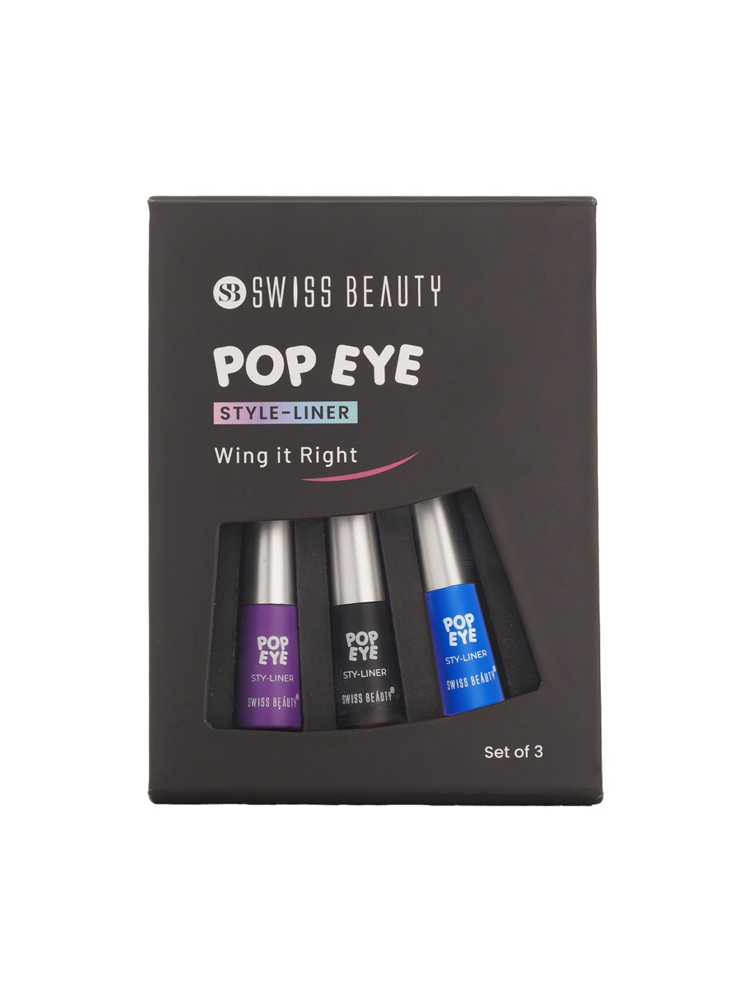 

SWISS BEAUTY Pop Eye Style-Liner Set - 3 Pcs - 3 ml Each, Purple